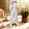 Roman 12.0 Inch Standing Bunny With Flower Crown Easter Figurine , Lightweight Spring Decor Easter Rabbit Flower Crown